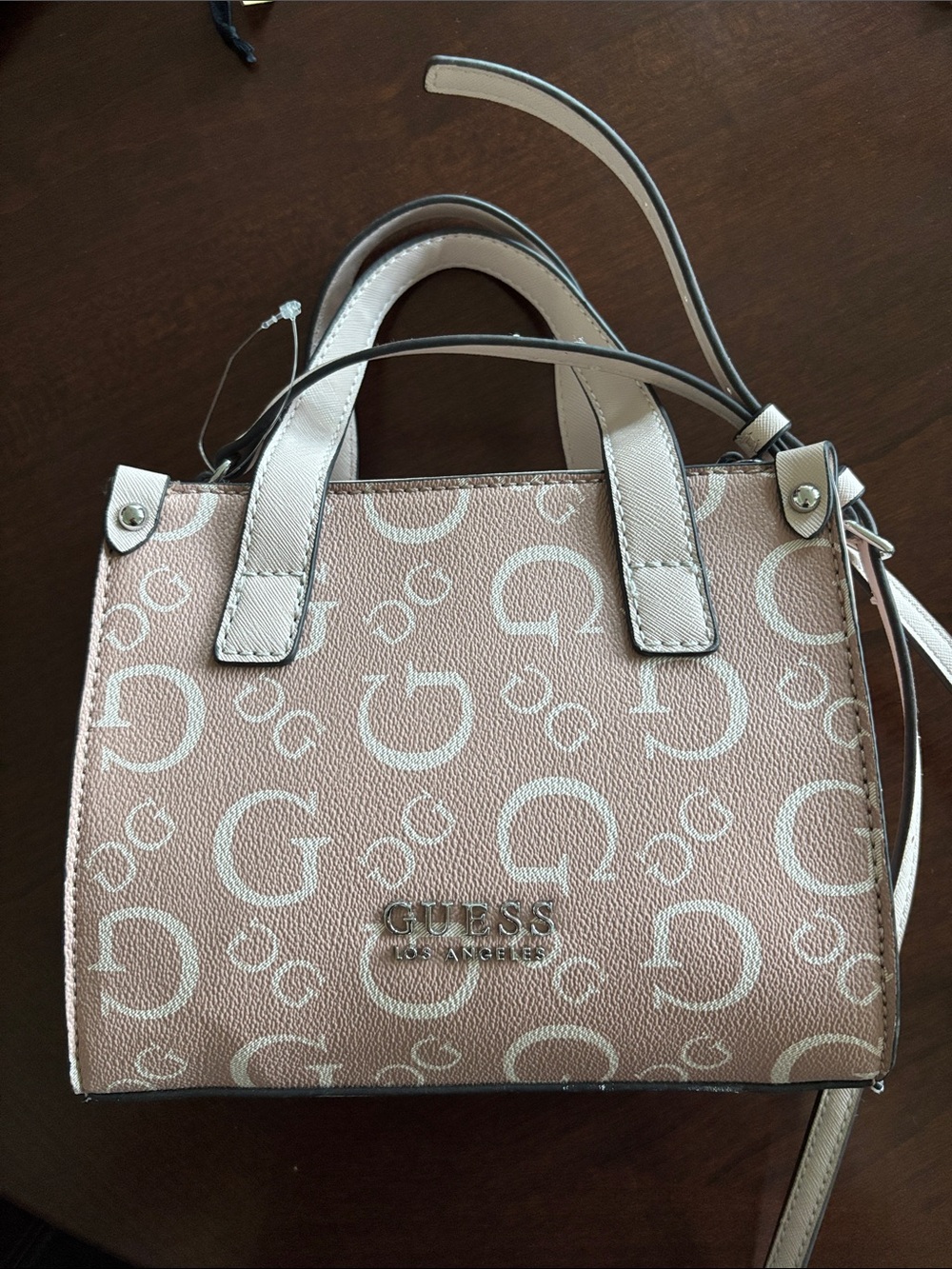 GUESS Blush Pink Monogram Crossbody Satchel - Picture 3 of 4